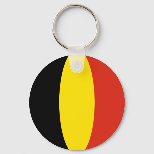 Belgien Fisheye Flagga Keychain Nyckelring (Framsida)
