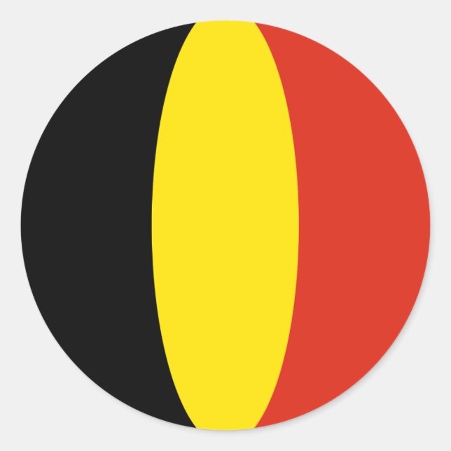 Belgien Fisheye Flagga Klistermärke (Framsida)