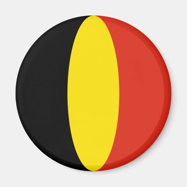 Belgien Fisheye Flagga Magnet (Framsidan)