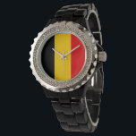 Belgien flagga armbandsur<br><div class="desc">En idealisk gåva till alla dem som är patriotiska i land!</div>