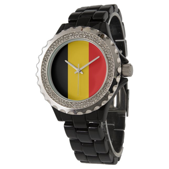 Belgien flagga armbandsur (Vinklad)