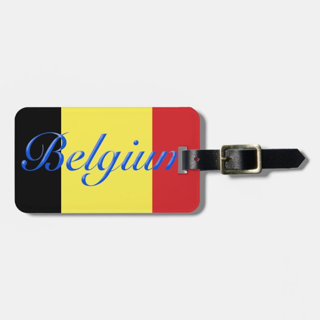 Belgien flagga bagagebricka (Horisontell Framsida)