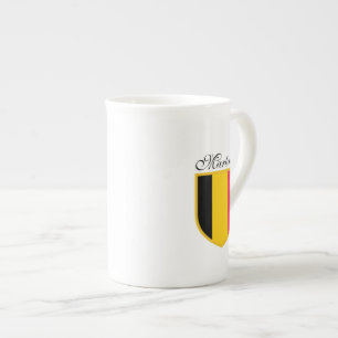 Belgien flagga benporslin mugg