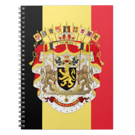 Belgien Flagga & COA Anteckningsbok Med Spiral