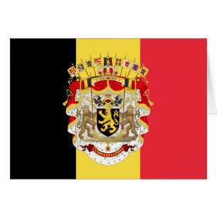 Belgien Flagga & COA Hälsningskort
