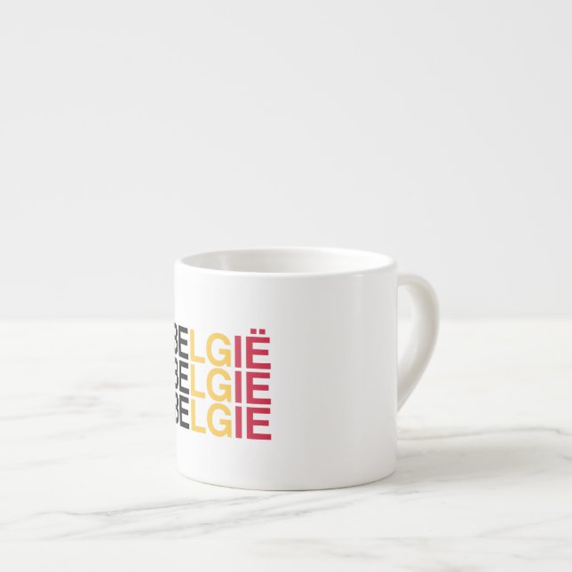 BELGIEN FLAGGA ESPRESSOMUGG (Framsida höger)