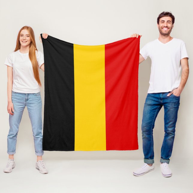 Belgien flagga fleecefilt (På plats)