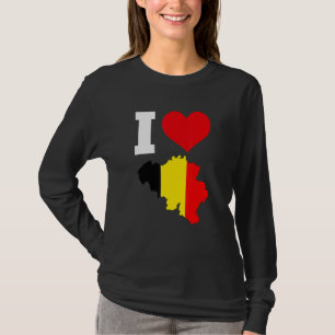 Belgien Flagga för Belgien I Kärlek Belgien T Shirt
