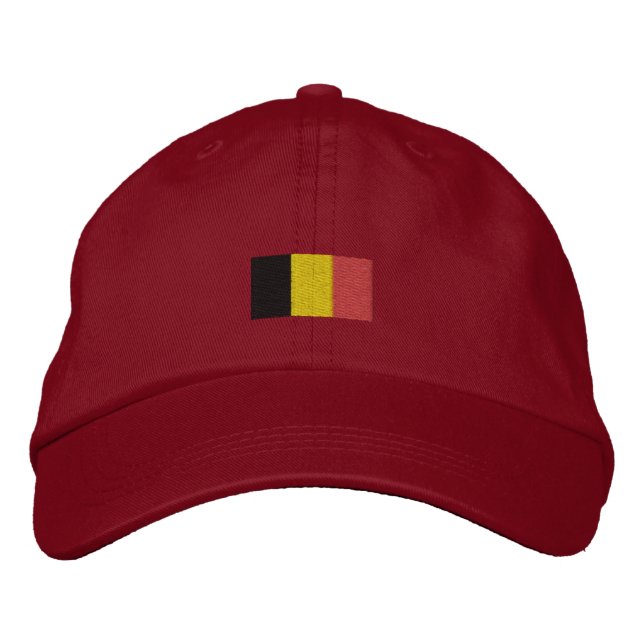 Belgien Flagga Hat - belgiskt Flagga Hat Broderad Keps (Framsida)