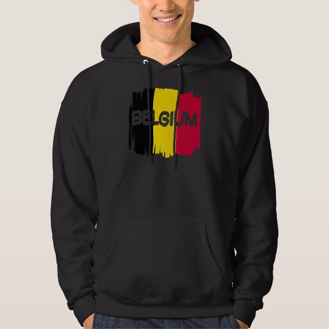 Belgien Flagga Hoodie (Framsida)