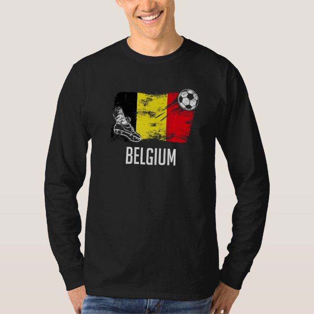 Belgien Flagga Jersey Belgium Soccer Team Belgium T Shirt (Framsida)