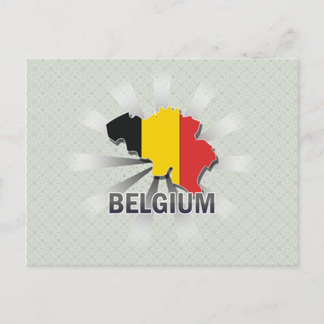 Belgien Flagga Karta 2.0 Vykort (Framsida)