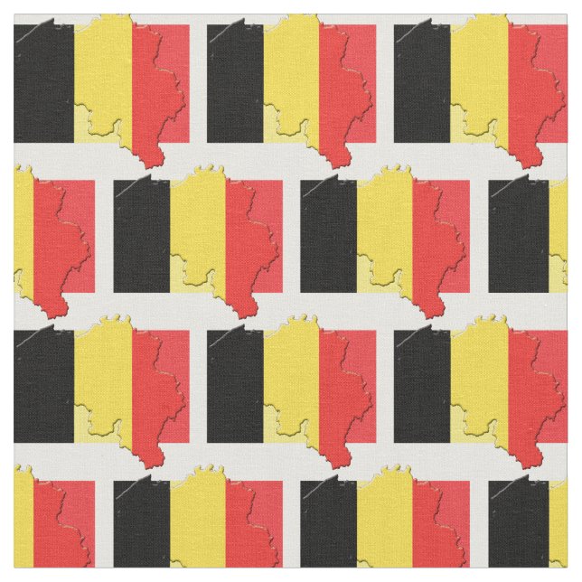 BELGIEN FLAGGA Karta kontur Tyg (Närbild)