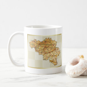 Belgien flagga + Kartamugg Kaffemugg