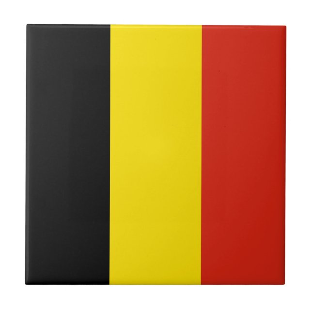 Belgien Flagga Keramisk Platta Kakelplatta (Framsidan)