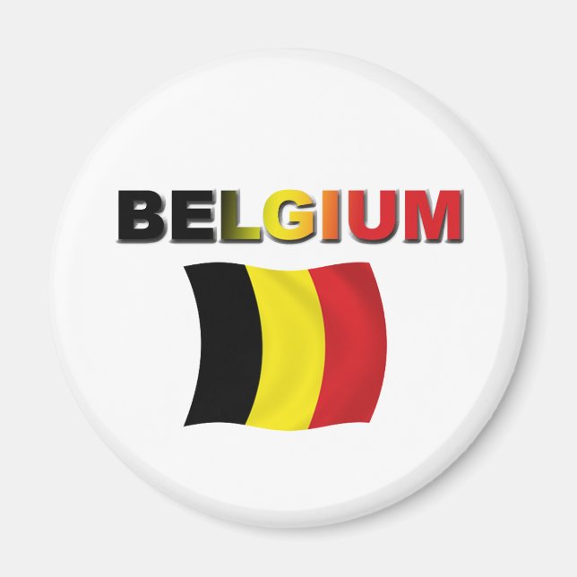 Belgien Flagga Magnet (Framsidan)