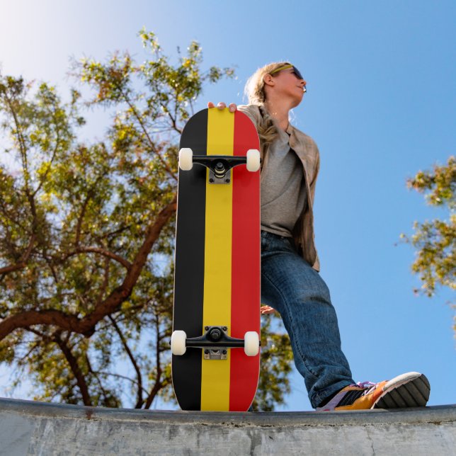 Belgien flagga mini skateboard bräda 18,5 cm (Utomhus 1)