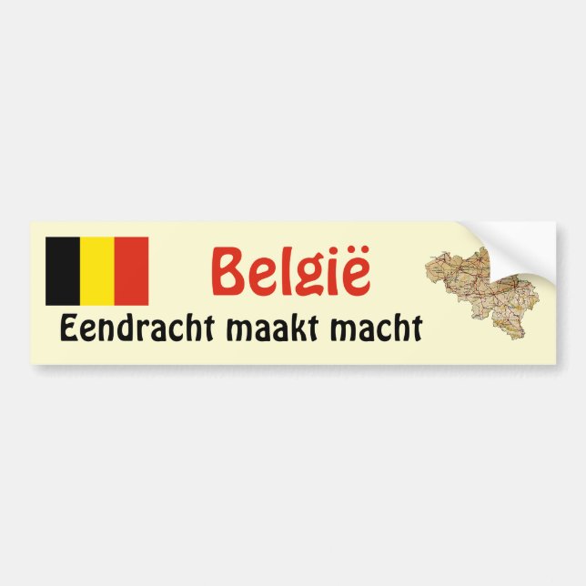 Belgien flagga och kartabildekal bildekal (Framsidan)