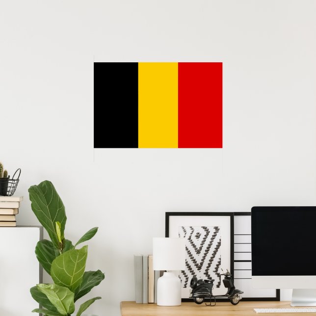 Belgien flagga poster (Hemmakontoret)