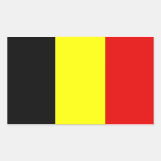 Belgien flagga rektangulärt klistermärke (Framsida)