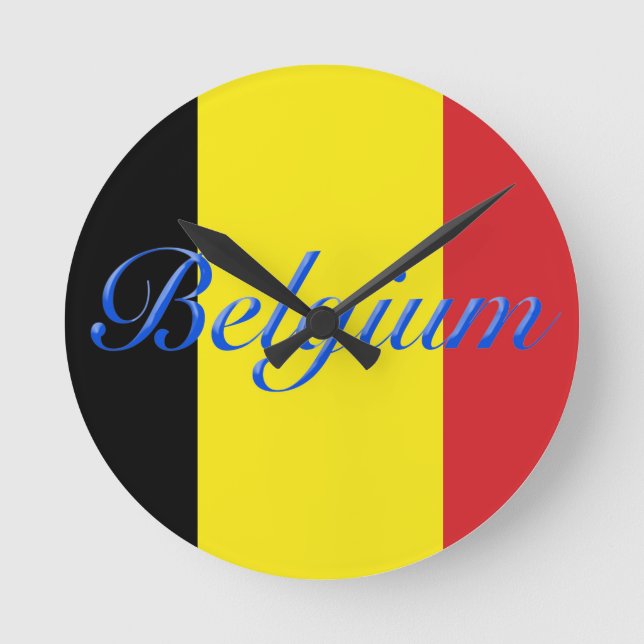 Belgien flagga rund klocka (Framsida)