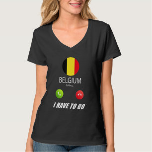 Belgien Flagga Souvenir Belgien Ringer Är Samtal T Shirt