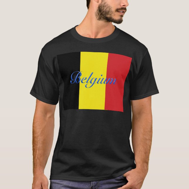 Belgien flagga t shirt (Framsida)