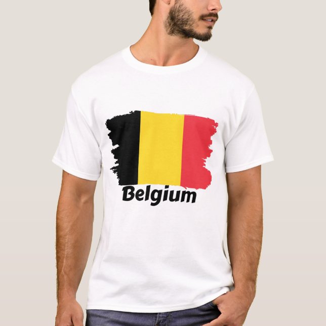 Belgien Flagga T Shirt (Framsida)