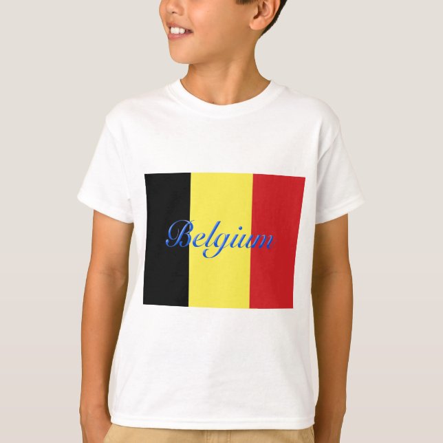 Belgien flagga t-shirt (Framsida)