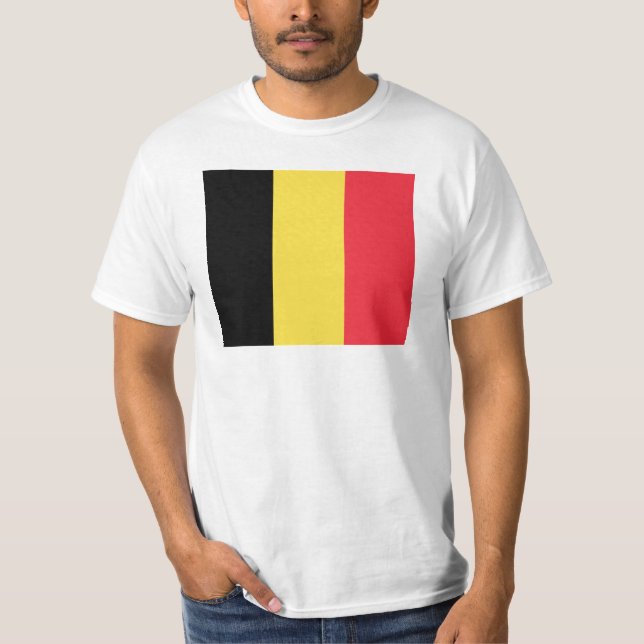 Belgien Flagga T Shirt (Framsida)