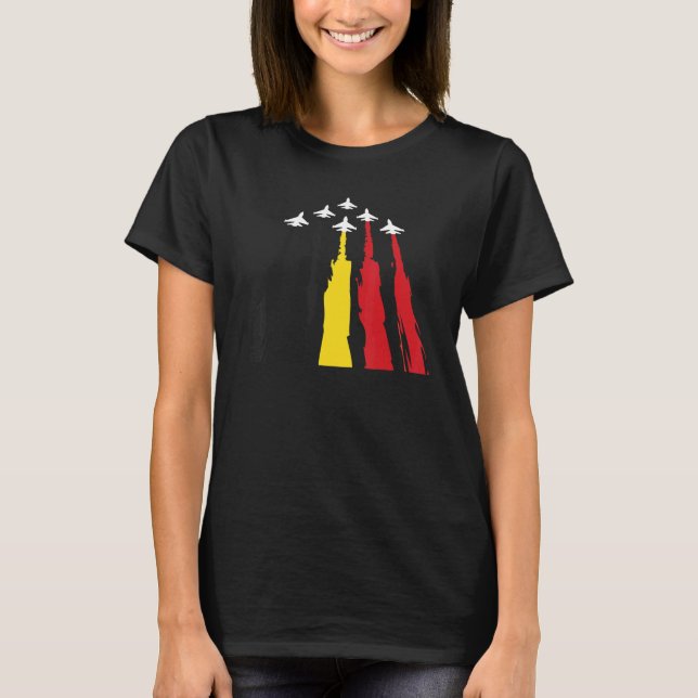 Belgien Flygplan Belgien Belgien T Shirt (Framsida)