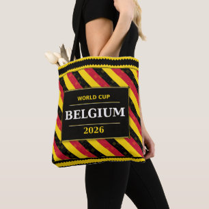 Belgien fotbollsfanflagga färger randigt mönster tygkasse