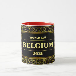 Belgien Fotbollsfantast 2026 Svart Guld Lyx Mugg