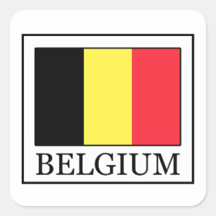 Belgien Fyrkantigt Klistermärke