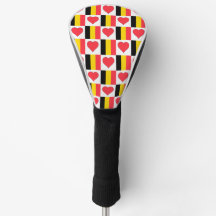 Belgien Golf Kärlek Heart Mönster Patriotic Belgiu