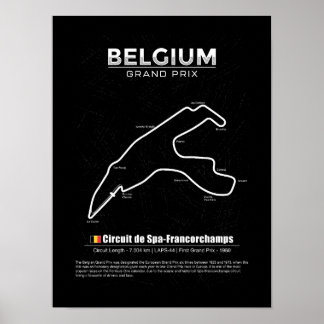Belgien Grandprix ban karta Poster