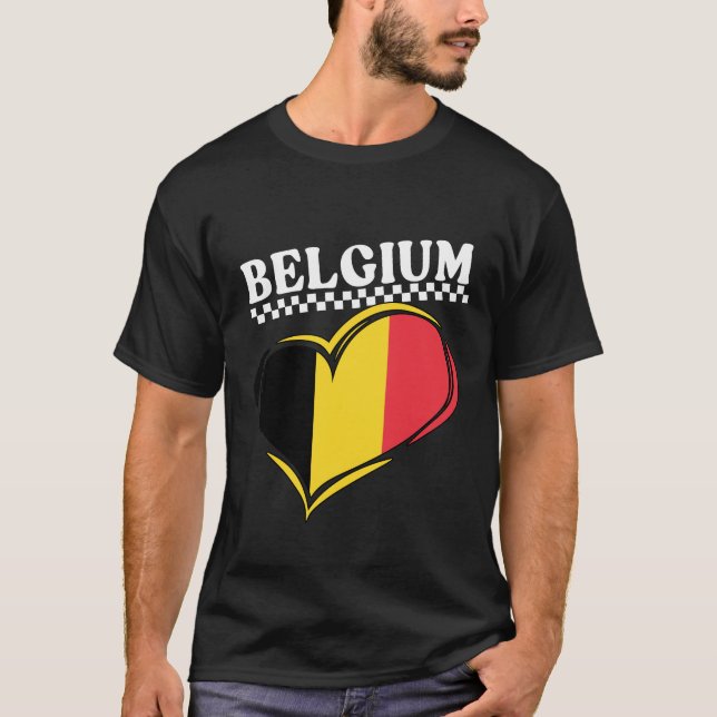 Belgien hjärta t shirt (Framsida)