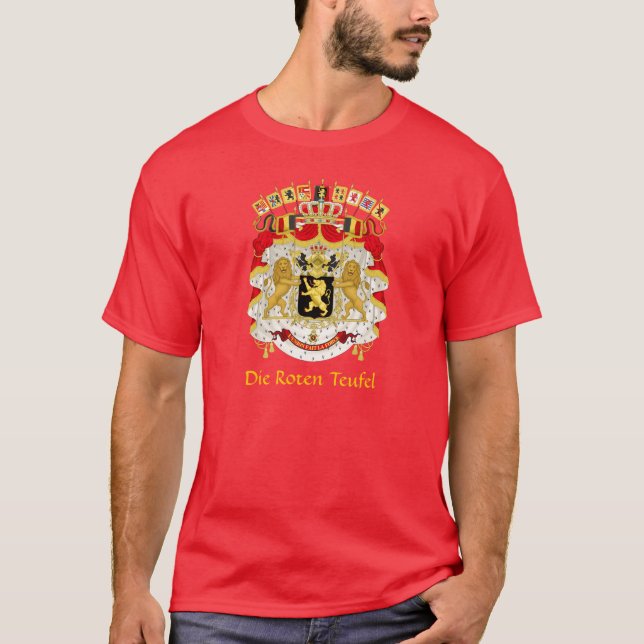 Belgien Jackar Arm Die Roten Teufel T-Shirt (Framsida)