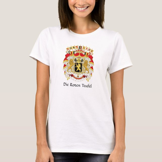 Belgien Jackar Arm Die Roten Teufel T-Shirt (Framsida)