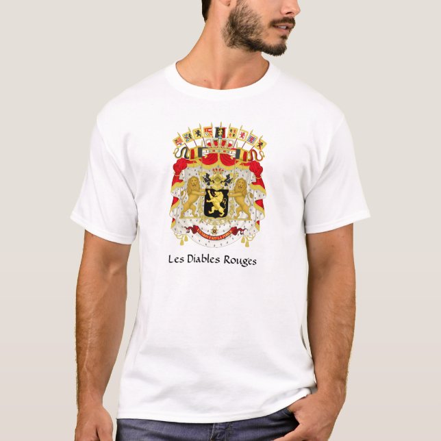 Belgien Jackar Arm Les Diables Rouges T-Shirt (Framsida)