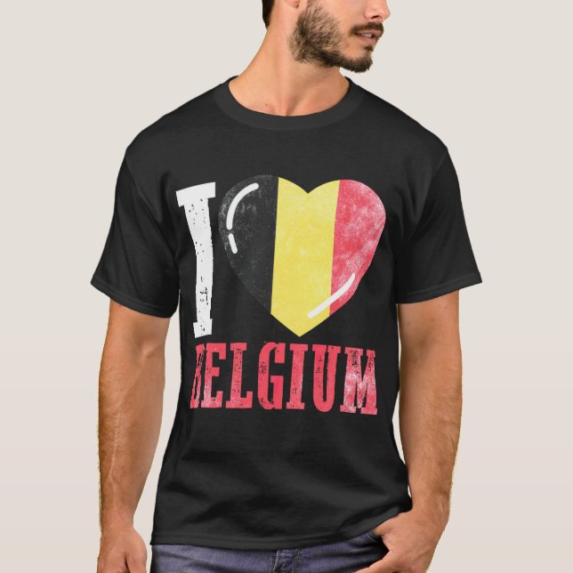 Belgien jag älskar Belgien T Shirt (Framsida)