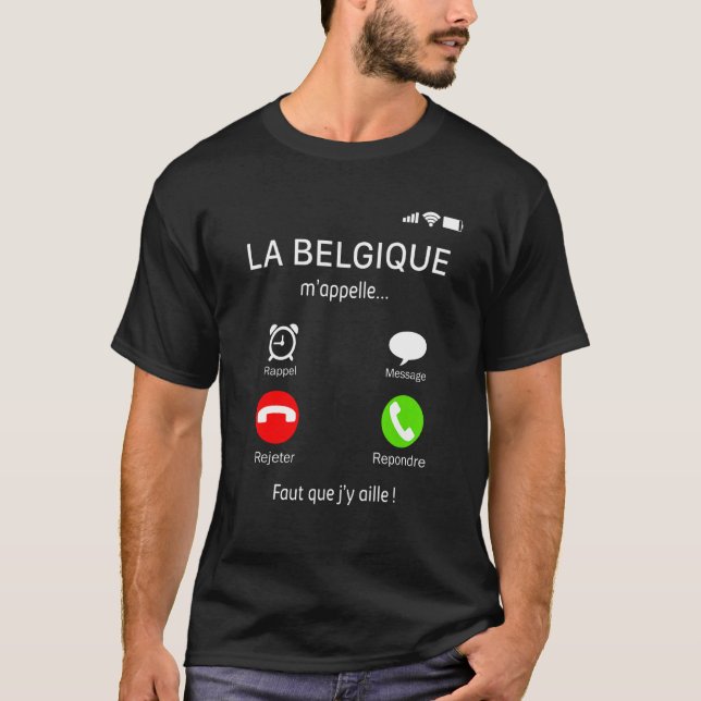 Belgien kallar mig Faut Que jag var Mobila Skärm T Shirt (Framsida)