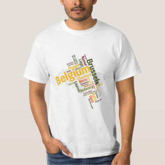 Belgien Karta Cities T-Shirt
