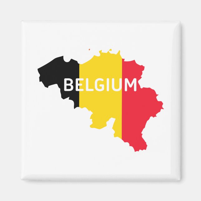 Belgien Karta och Flagga Magnet (Framsidan)