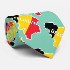 Belgien karta och flagga slips