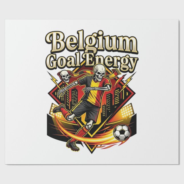 Belgien Mål Energi Skelett Anfallare Nationer Fet  Presentpapper (Platt)