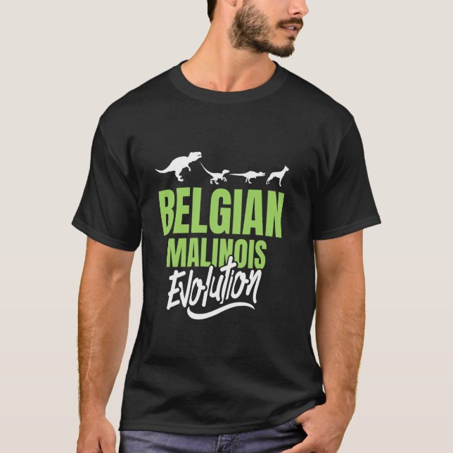 BELGIEN MALINOIS EVOLUTION Hundägare Malinois T Shirt (Framsida)