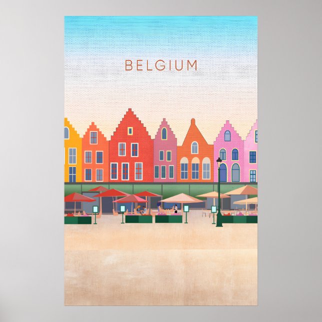 Belgien Minimalistisk Resa Poster (Framsidan)