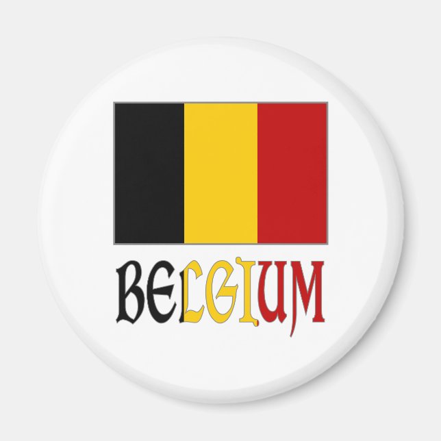 Belgien och belgisk flagga magnet (Framsidan)