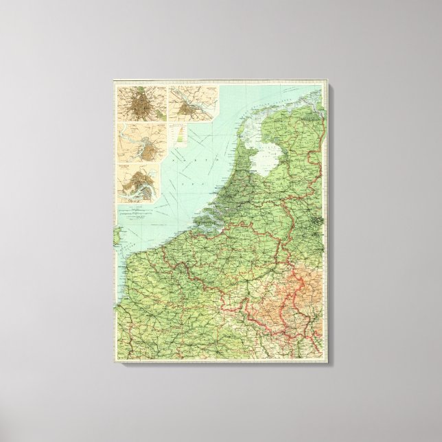 Belgien och Nederländerna Canvastryck (Framsida)